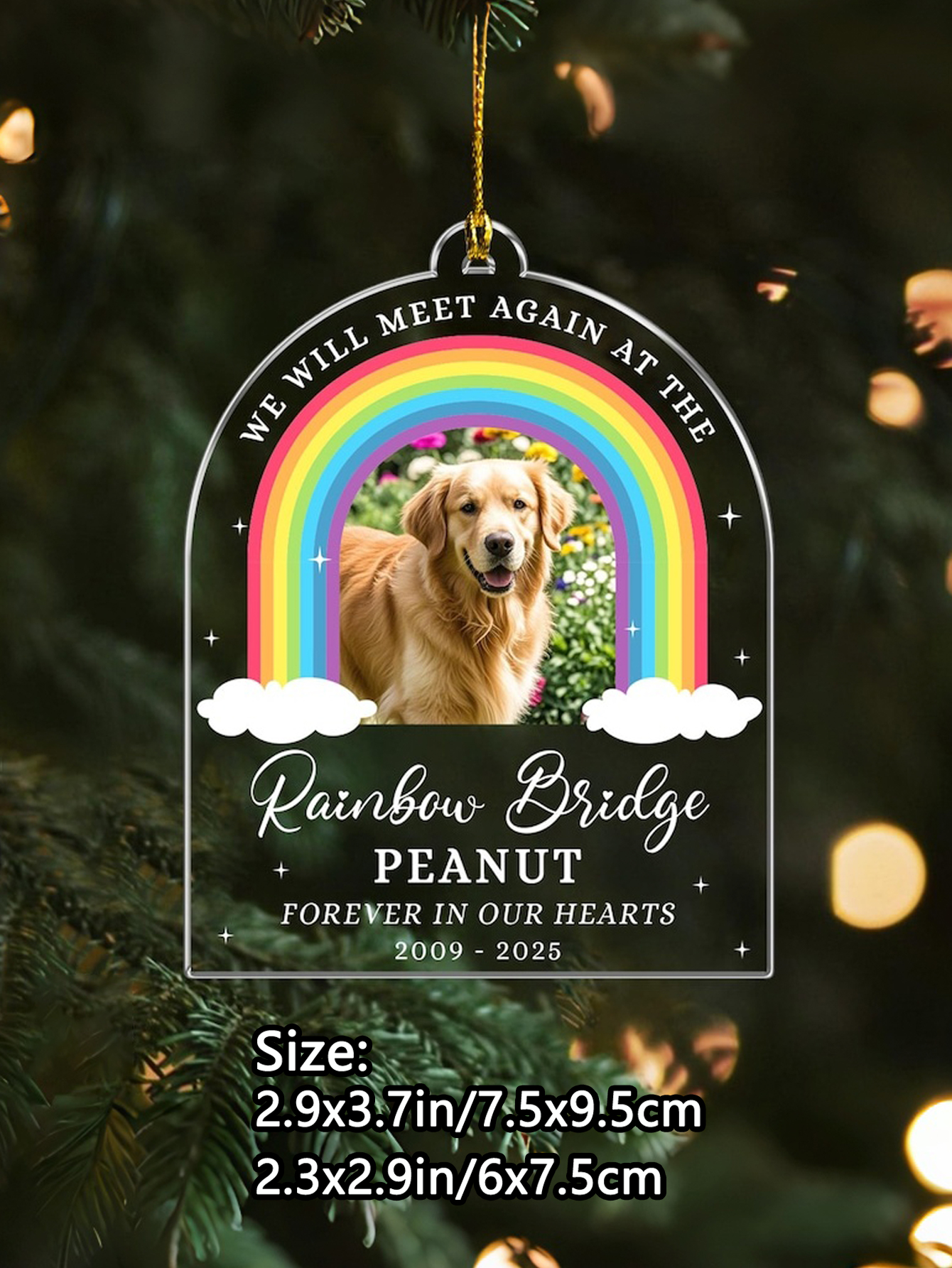 Custom Acrylic Rainbow Bridge Pet Memorial Ornament